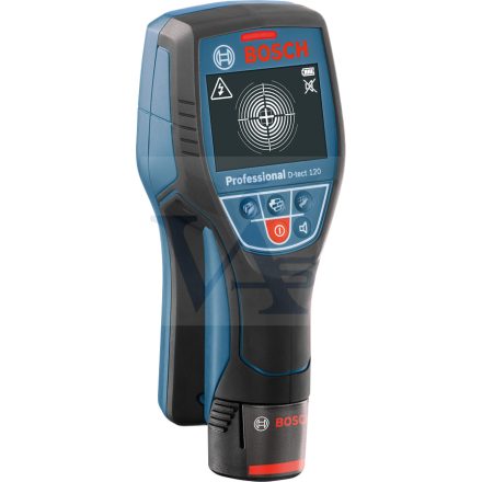 BOSCH keresőműszer (falszkenner) D-tect-120 - Intuitív radaros rendszer, 38-120mm (Vas, réz, vezeték, fa, víz)