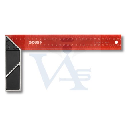 SOLA asztalos derékszög   300mm - SRC_300 (Alumínium fogantyú, festett piros, 300x145mm)