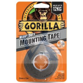   GORILLA ragasztószalag 25,4mm/  1,52fm 2/2 - Kétoldalas-szerelőragasztó FEKETE (kültérre is)