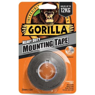   GORILLA ragasztószalag 25,4mm/  1,52fm 2/2 - Kétoldalas-szerelőragasztó FEKETE (kültérre is)