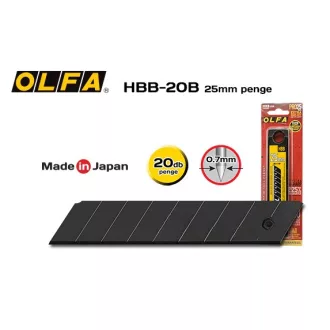   OLFA pvc vágó tartalék penge HBB-20B  - 25mm Tördelhető FEKETE