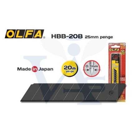 OLFA pvc vágó tartalék penge HBB-20B  - 25mm Tördelhető FEKETE