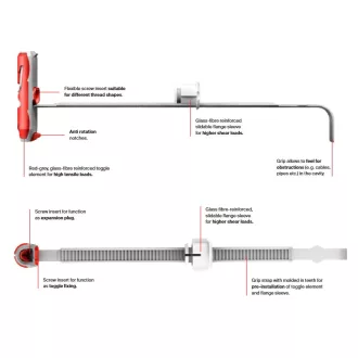 FISCHER billenőhorog 12mm Nylon - DUOTECH (gipszkatonhoz)