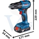 BOSCH akkumulátoros Fúró-Csavarozó GSR-185-LI - koffer (2x2,0Ah/18V + 23 részes tartozékkészlet kofferben)