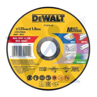  DEWALT vágókorong 125x1,00x22,2mm DT20595-QZ - MULTI-MATERIAL (fém, Inox, Kerámia, Építőipari anyagok!) AKCIÓ!