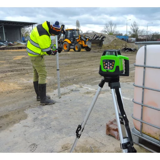 GREEN LINER lézeres-szintező Rotációs - 360D-R önbeálló (PIROS lézer+koffer+állvány+távirányító, vevőegység...stb)