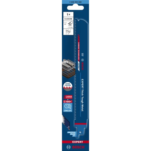 BOSCH orrfűrészlap S1155CHC - CARBIDE S-befogószár (L225mm/I175mm/TPI-8)