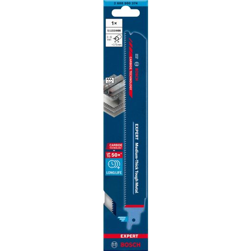 BOSCH orrfűrészlap S1155HHM - CARBIDE S-befogószár (L225mm/I175mm/TPI-10)