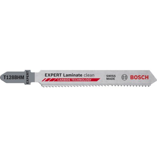 BOSCH szúrófűrészlap T128BHM - EXPERT-CARBIDE, Finom fogosztás, Laminált 5-50 mm, ( L100mm/TS5-7)