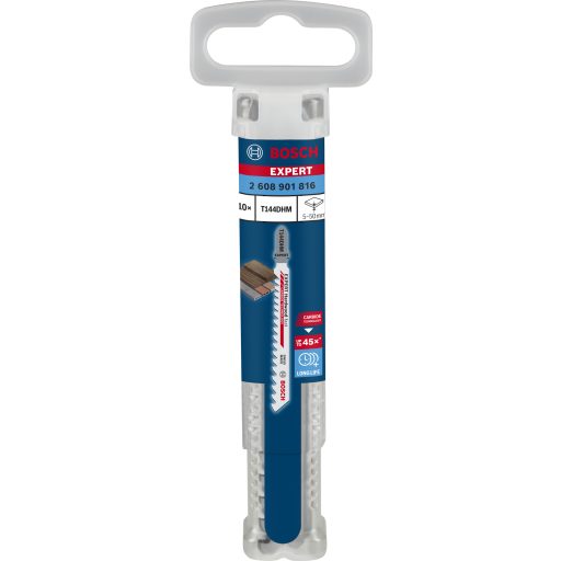 BOSCH szúrófűrészlap T144DHM - EXPERT-CARBIDE, Progresszív fogazású, Keményfa 5-50 mm, ( L100mm/TS5-7)