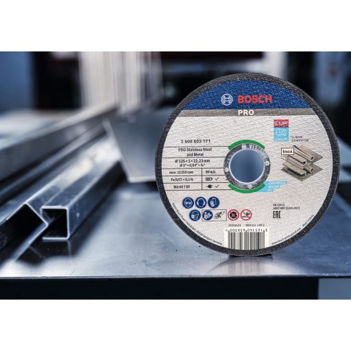 BOSCH vágókorong 125x1,00mm - Standard for INOX Rapido, ACÉL +30%-al hosszabb élettartam (W60 T BF) AKCIÓ!