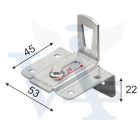 Bútorakasztó   53x45mm hajlított 2-részes - Állítható HORGANYZOTT
