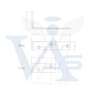 Bútorakasztó   60mm hajlított (60x40)