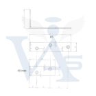 Bútorakasztó   85mm hajlított (85x40x20mm)