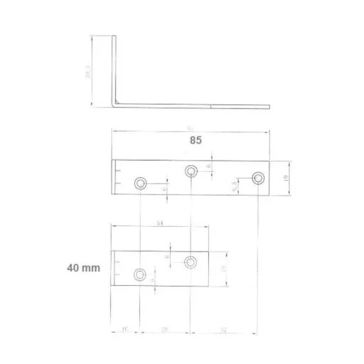 Bútorakasztó   85mm hajlított (85x40x20mm)