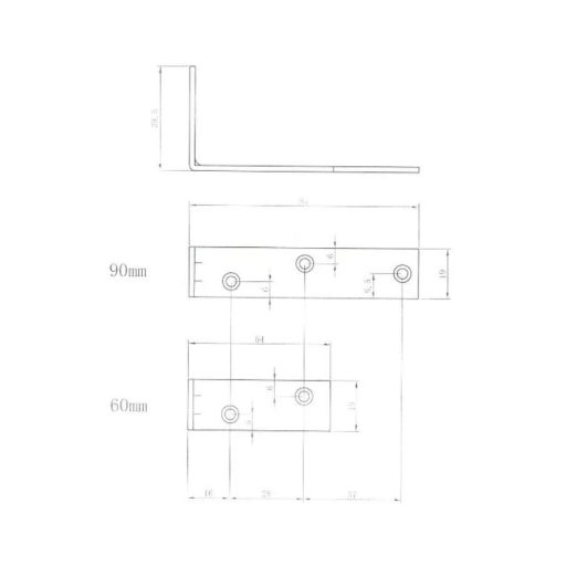 Bútorakasztó 125mm hajlított