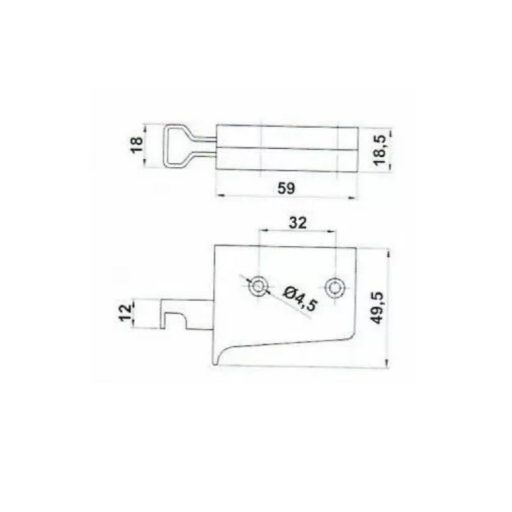 Bútorakasztó belső FEHÉR műanyag - CAMAR 82621