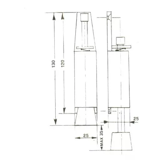 Ajtókitámasztó-taposós 127mm  FEHÉR