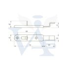 Bútortolózár   70mm hajlított NIKKEL  - TB9607E