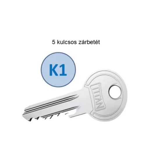 Cilinder zárbetét 5-kulcs K-1   22x22 TITAN - FOGAZOTT