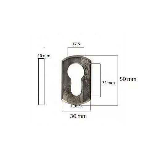 Cillinder-pajzs hegeszthető 50x30x10  - NATÚR DIN961
