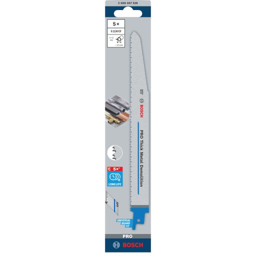 BOSCH orrfűrészlap S1130CF - BIM S-befogószár (L225mm/I175mm/TPI8-10)