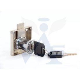   Bútorzár rászegző Cilinderes 25mm CL-10 - ANBO, króm (műanyag kulcsfej)