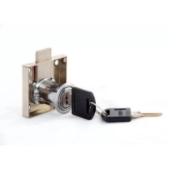   Bútorzár rászegző Cilinderes 25mm CL-10 - ANBO, króm (műanyag kulcsfej)