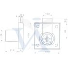 Bútorzár rászegző Cilinderes 25mm CL-10 - ANBO, króm (műanyag kulcsfej)