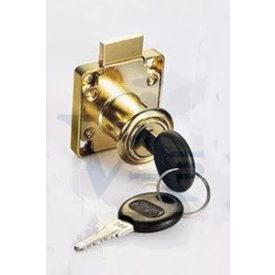   Bútorzár rászegző Cilinderes 22mm 138-22 - ANBO, rezezett (műanyag kulcsfej)