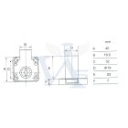 Bútorzár rászegző Cilinderes 22mm 138-22 - ANBO, rezezett (műanyag kulcsfej)