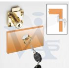 Bútorzár rászegző Cilinderes 22mm 138-22 - ANBO, rezezett (műanyag kulcsfej)