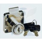 Bútorzár rászegző Cilinderes 22mm FL138-22KA - ANBO, króm, Azonos_zárlat (műanyag kulcsfej)