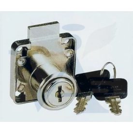   Bútorzár rászegző Cilinderes 22mm FL138-22KA - ANBO, króm, Azonos_zárlat (műanyag kulcsfej)