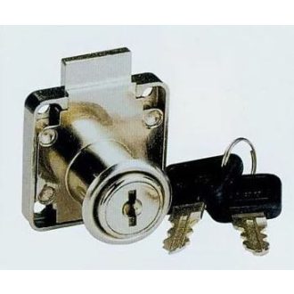   Bútorzár rászegző Cilinderes 22mm FL138-22KA - ANBO, króm, Azonos_zárlat (műanyag kulcsfej)