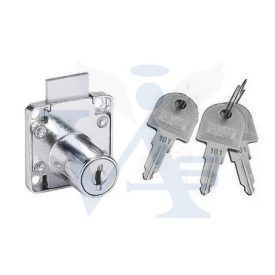   Bútorzár rászegző Cilinderes 22mm FL138-22 - ANBO, króm (55-10, fém kulcsfej)