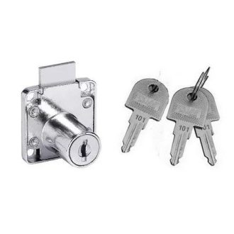   Bútorzár rászegző Cilinderes 22mm FL138-22 - ANBO, króm (55-10, fém kulcsfej)