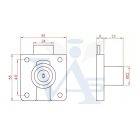 Bútorzár rászegző Cilinderes 20-45mm FL206 - ANBO, króm, állítható (műanyag kulcsfej)
