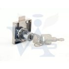 Bútorzár rászegző Cilinderes 25mm CL-10 - ANBO, króm (fém kulcsfej)