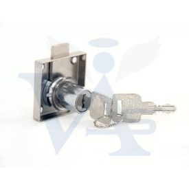   Bútorzár rászegző Cilinderes 25mm CL-10 - ANBO, króm (fém kulcsfej)