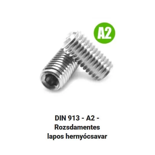 Hernyócsavar BKNY-A2 DIN913 LAP M-10x14mm  - LAPOSVÉGŰ, INOX (rozsdamentes)
