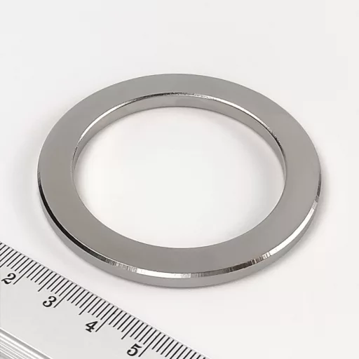 Mágnes korong Furatos 25mm - Ezüst, gyűrű alak, "25,4 x 12,7 x 3,175mm" (neodímium)