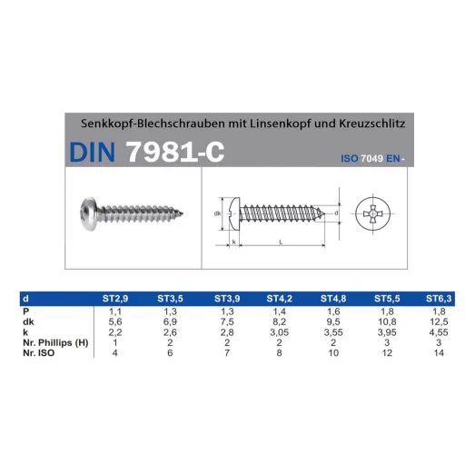 Lemezcsavar ÖNMETSZŐ-DF 4,2x  13,0mm  - D-FEJ DIN7981/C (festett-FEKETE!!)