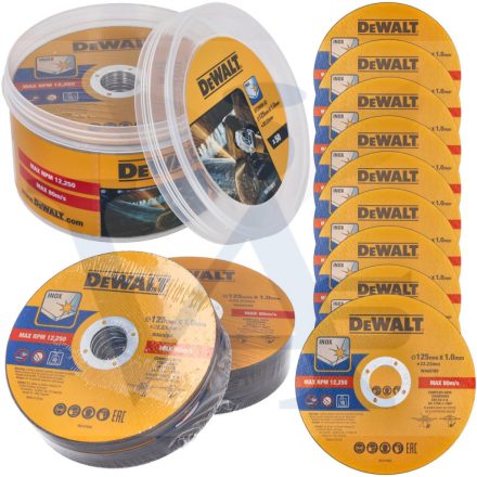 DEWALT vágókorong 125x1,00x22,2mm DT20598-QZ - BONDED-ragasztott (rozsdamentes acélok, vas- és színesfémek vágásához!) AKCIÓ!