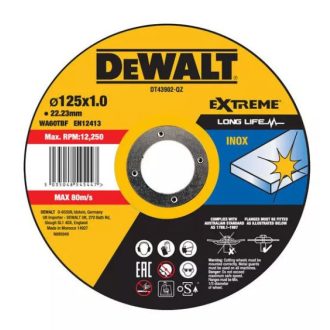   DEWALT vágókorong 125x1,00x22,2mm DT43902-QZ - EXTREME nagy teljesítményű! AKCIÓ!