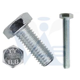   Csavar hatlap DIN933   8.8 M  6x  14 TM  - Tövigmenet HORGANYZOTT