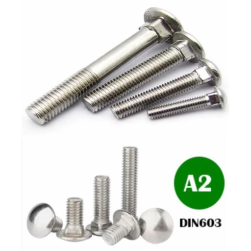 Csavar kapupánt-A2 DIN603 M  8x  35  - INOX ROZSDAMENTES