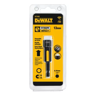   DEWALT gépi bit-fej 13,0x  50mm DT7450-QZ - MÁGNESES Hatszög (fekete edzett acél, tisztítható)