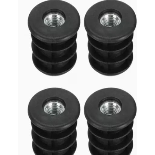 Csőszelvény-dugó-betétanya 1/2"x M-  6 - Fekete M-  6 belsőmenettel