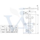 Csuklóspánt-A2 ANBO /  70mm INOX -   70x  50x1,5mm SH1002